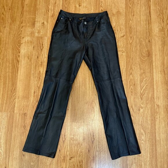 Metrostyle Women’s Leather Pants Vintage 80s Black High Rise Size 4 - Picture 1 of 9